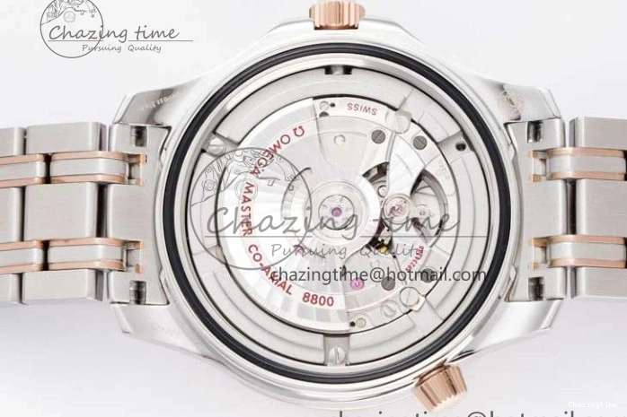 1218 UrbanChic Seamaster Diver 300M SS RG Black Ceramic Bezel JVSF 1:1 Best Edition Black Dial on SS RG Bracelet A 7786